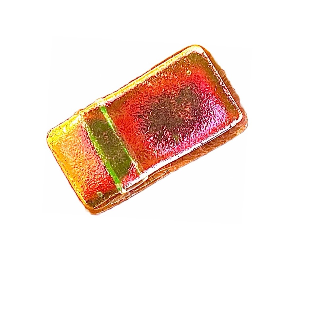 Paula Radke pendant. Great colors. Iridescent pink, green. With SS Chain - Picture 2 of 6